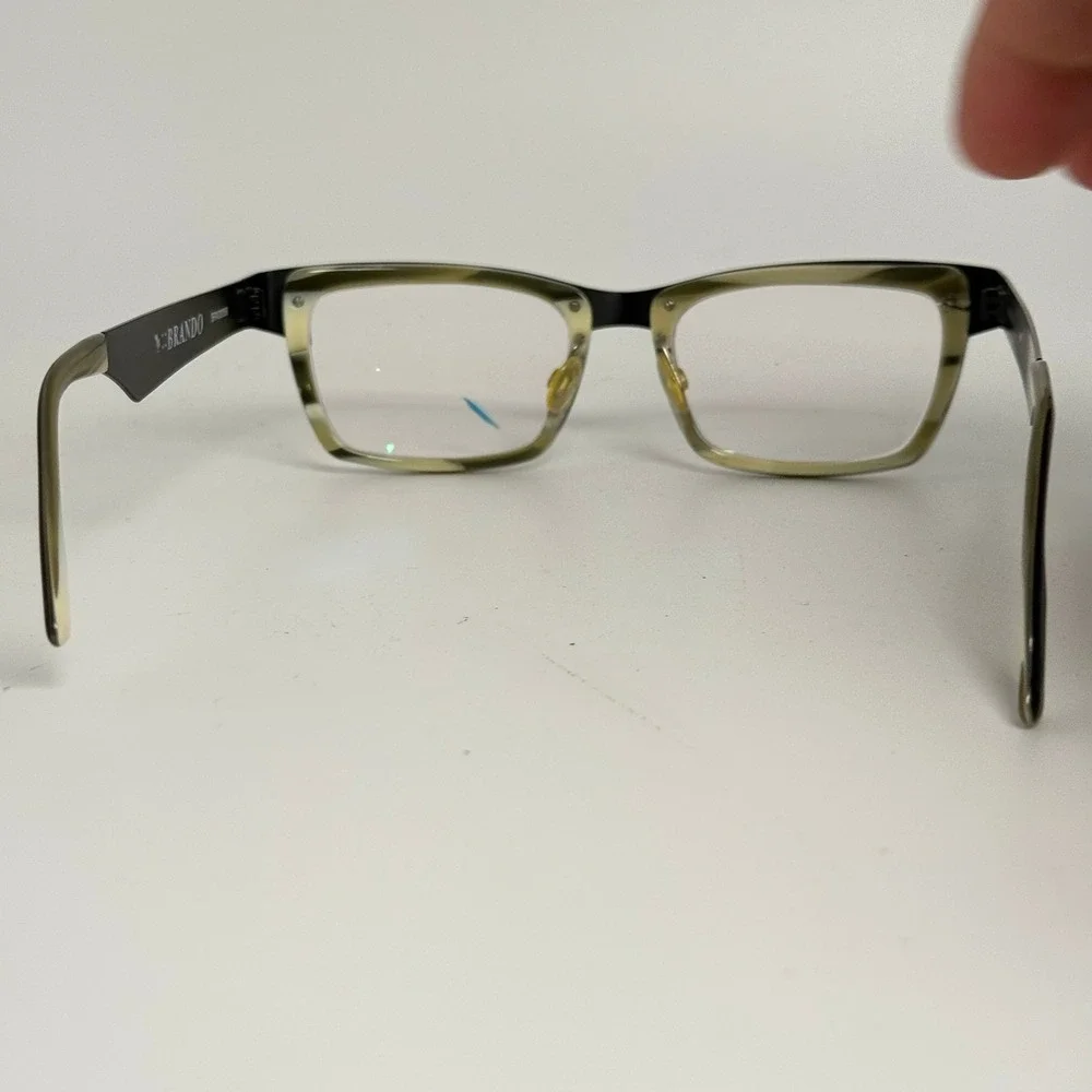Brando SRX00098 Black Olive Green Rectangular Eyeglass Frames 50-18-140